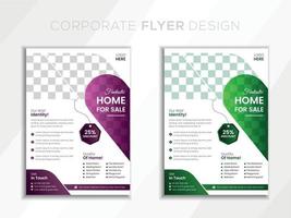 Real Estate Flyer Template Design. vector