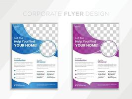 Real Estate Flyer Template Design. vector