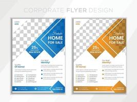 Real Estate Flyer Template Design. vector