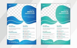Medical flyer design template. vector