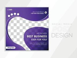 Social media post design template in square size. vector