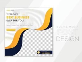 Social media post design template in square size. vector