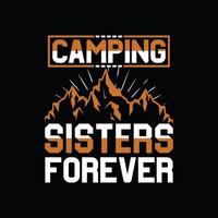 diseño de camiseta de campamento vector