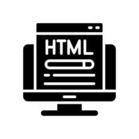 html icono para tu sitio web, móvil, presentación, y logo diseño. vector