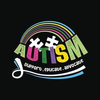 diseño de camiseta de autismo vector