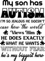 diseño de camiseta de autismo vector