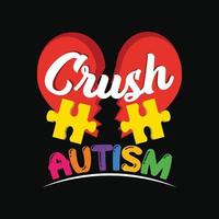 diseño de camiseta de autismo vector