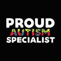 diseño de camiseta de autismo vector