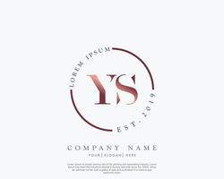 Initial letter YS Feminine logo beauty monogram and elegant logo design, handwriting logo of initial signature, wedding, fashion, floral and botanical with creative template vector