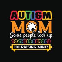 diseño de camiseta de autismo vector