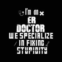 diseño de camiseta de médico vector