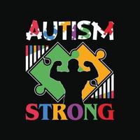 diseño de camiseta de autismo vector