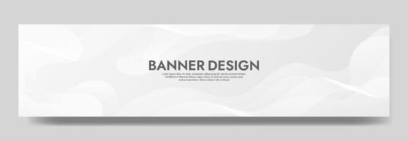 Abstract Gradient white and grey  Fluid Wave Banner Template vector