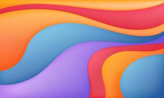 Abstract Colorful purple red  yellow blue liquid Wave Background vector