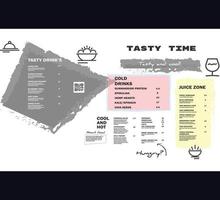 Restaurant cafe menu, template design. Single page food menu template, Vector food menu template