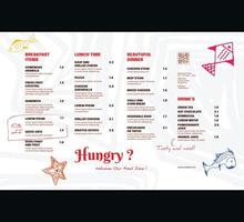 Restaurant cafe menu, template design. Single page food menu template, Vector food menu template