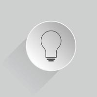 idea bulbo icono 3d, bulbo icono botón vector