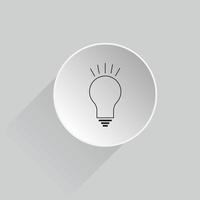 idea bulb icon 3d, bulb icon button vector