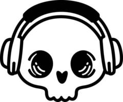 Skull with headphones vector