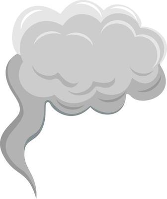 stylized white cloud. Cartoon smoke or fog. Smoke bubble comic, illustration of smoke after power explosion