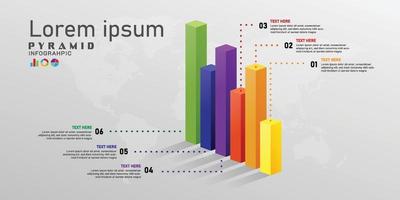 bar chart infographic vector illustration with colorful topic information, route progress target growth concept
