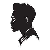 Afro American Man Profile Silhouette vector