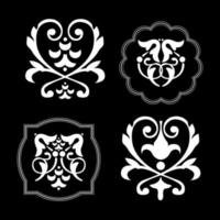 Vintage ornate seamless border vector set concept pattern in traditional style. curls and spirals ornament isolated on white background