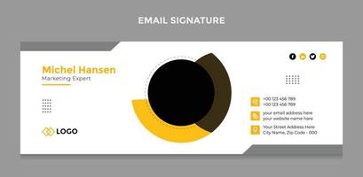 Email signature template or email footer and personal social media cover design vector