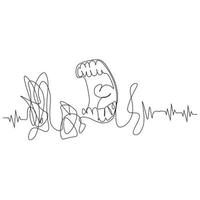 Scream vector stock illustration. The pattern of heart rate during emotional stress . One line. Print