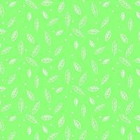 Green leaves hand drawn  patern. Vector herbal, floral, greenery, leaf foliage background. Vector illustration