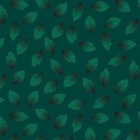 Gradient green Leaf Seamless Pattern. Asset for stamp, flourish design, pattern, cards, montage or collage,for print, web. Vector botanical illustration