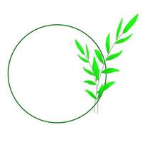 vector floral logo modelo en elegante y mínimo estilo con verde hojas. circulo marcos logotipos para insignias, etiquetas, logotipos y marca negocio identidad