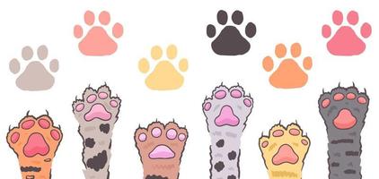 Cat paw pattern vector