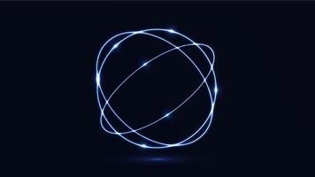 Abstract cosmic dynamic color circle background with glowing neon lighting on dark background vector