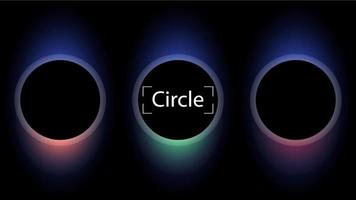 Circle banner with color gradient isolated on black background vector