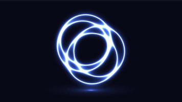 Abstract cosmic dynamic color circle background with glowing neon lighting on dark background vector