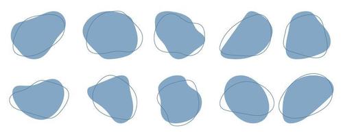 Collection of irregular round blots forming graphic elements in pastel colors vector