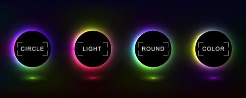 Circle banner with color gradient isolated on black background vector