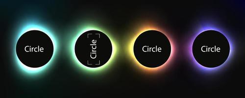 Circle banner with color gradient isolated on black background vector