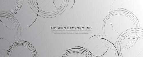 Abstract gray banner with halftone design vector