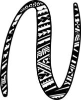 cursivo maorí mandala alfabeto letras vector