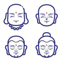 Buddha and monk face vector illustration.