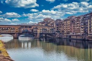 the old bridge, symbol of the city of Florence, the cradle of the Italian Renaissance and the capital of Tuscany in Italy, in August 2016 photo