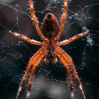 spider on the spider web waiting to hunt photo