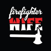 Firefighter T-shirt Design vector