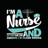 Nurse T-shirt Design vector