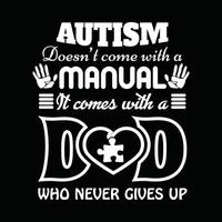 Autism T-shirt Design vector