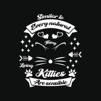 diseño de camiseta de gato vector