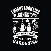 Gardening T-shirt Design vector