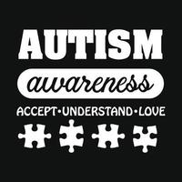 diseño de camiseta de autismo vector